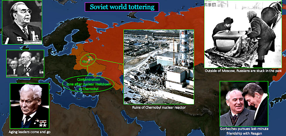 Gorbachev, Glasnost, Chernobyl, 1980s map